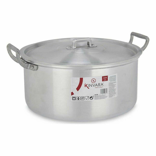Topf mit Deckel Kinvara Silberfarben 6,5 L 35 x 16 x 28 cm (6 Stück)