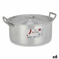 Topf mit Deckel Kinvara Silberfarben 6,5 L 35 x 16 x 28 cm (6 Stück)