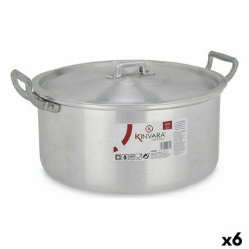 Topf mit Deckel Kinvara Silberfarben 6,5 L 35 x 16 x 28 cm (6 Stück)
