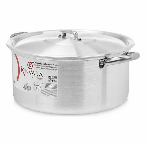Topf mit Deckel Kinvara Silberfarben 8 L 38 x 16 x 30,5 cm (6 Stück)