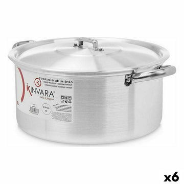 Topf mit Deckel Kinvara Silberfarben 8 L 38 x 16 x 30,5 cm (6 Stück)
