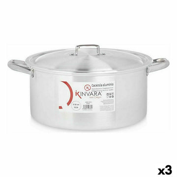 Topf mit Deckel Kinvara Silberfarben 12,5 L 44 x 19 x 35 cm (3 Stück)