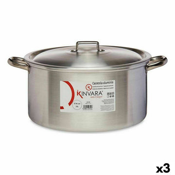 Topf mit Deckel Kinvara Silberfarben 15 L 46 x 21 x 37 cm (3 Stück)