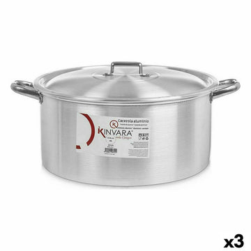 Topf mit Deckel Kinvara Silberfarben 18 L 48,5 x 22 x 39 cm (3 Stück)
