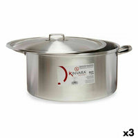 Topf mit Deckel Kinvara Silberfarben 53 x 24 x 43 cm (3 Stück)