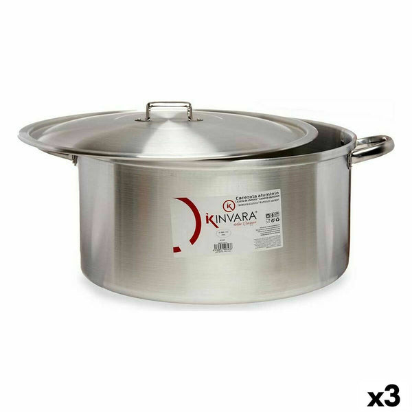 Topf mit Deckel Kinvara Silberfarben 53 x 24 x 43 cm (3 Stück)