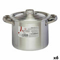 Kochtopf mit Deckel Kinvara Silberfarben Aluminium 16 x 14 x 21 cm 20 x 14 x 16 cm Ø 14 cm (6 Stück)