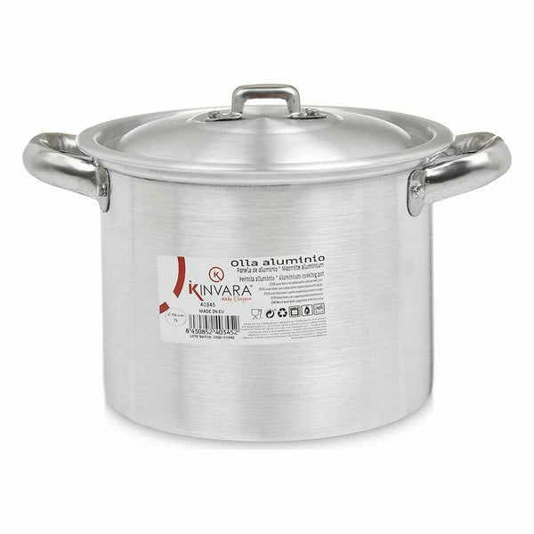Kochtopf mit Deckel Kinvara Silberfarben Aluminium 23,5 x 15 x 18 cm (6 Stück)