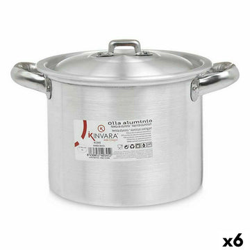 Kochtopf mit Deckel Kinvara Silberfarben Aluminium 23,5 x 15 x 18 cm (6 Stück)