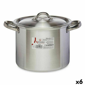 Kochtopf mit Deckel Kinvara Silberfarben Aluminium 29 x 18 x 22 cm Ø 20 cm (6 Stück)