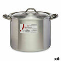 Kochtopf mit Deckel Kinvara Silberfarben Aluminium 33 x 21,5 x 26 cm Ø 24 cm (6 Stück)