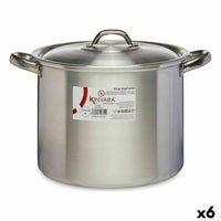 Kochtopf mit Deckel Kinvara Silberfarben Aluminium 33 x 21,5 x 26 cm Ø 24 cm (6 Stück)