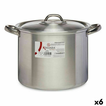 Kochtopf mit Deckel Kinvara Silberfarben Aluminium 33 x 21,5 x 26 cm Ø 24 cm (6 Stück)