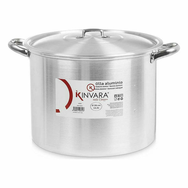 Kochtopf mit Deckel Kinvara Silberfarben Aluminium 38 x 25 x 31 cm (4 Stück)