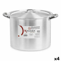 Kochtopf mit Deckel Kinvara Silberfarben Aluminium 38 x 25 x 31 cm (4 Stück)