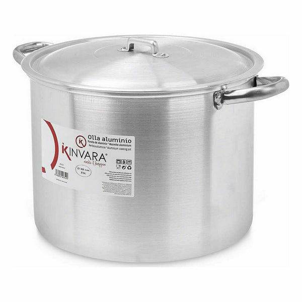 Kochtopf mit Deckel Kinvara Silberfarben Aluminium 40 x 27 x 32 cm 42 x 27 x 32,5 cm Ø 30 cm (4 Stück)