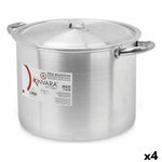 Kochtopf mit Deckel Kinvara Silberfarben Aluminium 40 x 27 x 32 cm 42 x 27 x 32,5 cm Ø 30 cm (4 Stück)