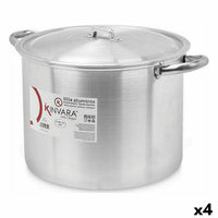 Kochtopf mit Deckel Kinvara Silberfarben Aluminium 40 x 27 x 32 cm 42 x 27 x 32,5 cm Ø 30 cm (4 Stück)