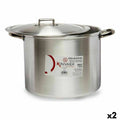 Kochtopf mit Deckel Kinvara Silberfarben Aluminium 44 x 30 x 35 cm (2 Stück)