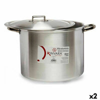Kochtopf mit Deckel Kinvara Silberfarben Aluminium 44 x 30 x 35 cm (2 Stück)