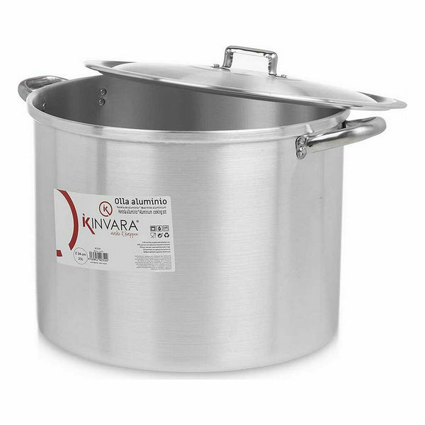 Kochtopf mit Deckel Kinvara Silberfarben Aluminium 46 x 30 x 37 cm Ø 34 cm (2 Stück)