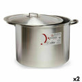 Kochtopf mit Deckel Kinvara Silberfarben Aluminium 53 x 34 x 43 cm (2 Stück)