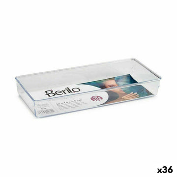Mehrzweck-Organizer Berilo CH99113 Durchsichtig Kunststoff 15,5 x 5,5 x 34,5 cm Mehrzweck (36 Stück)