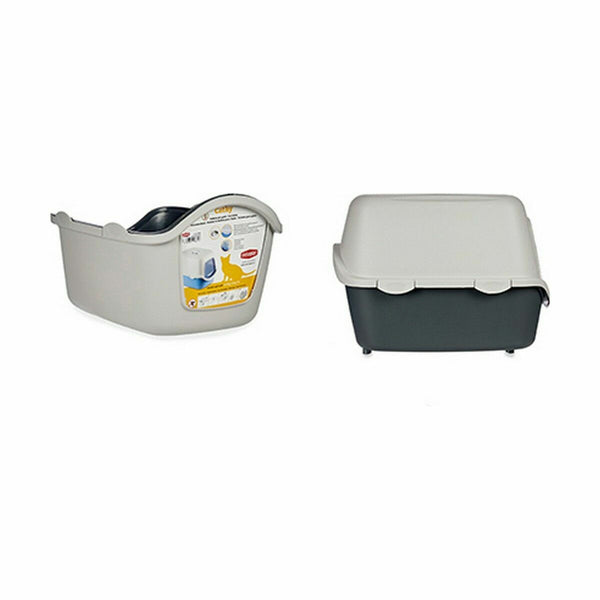Katzentoilette Stefanplast PR410Q PR410Q Anthrazit Hellgrau Kunststoff 56,5 x 39,5 x 39 cm 39 x 29,5 x 56,5 cm 39 x 39,5 x 56,5