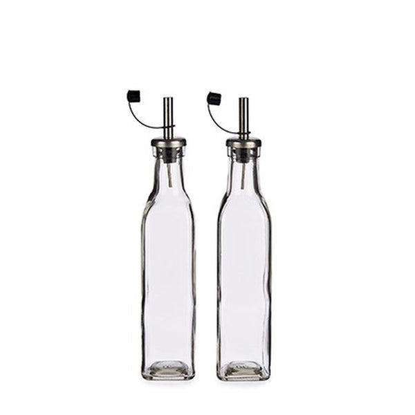 Öl- und Essig-Set Vivalto WJ7069-M WJ7069-M Durchsichtig Metall Glas Silikon Edelstahl Kristall Kunststoff 300 ml 10,5 x 26 x 5,