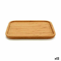 Tablett für Snacks Kinvara Braun karriert 25 x 1,5 x 25 cm (12 Stück)