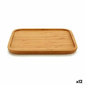 Tablett für Snacks Kinvara Braun karriert 25 x 1,5 x 25 cm (12 Stück)