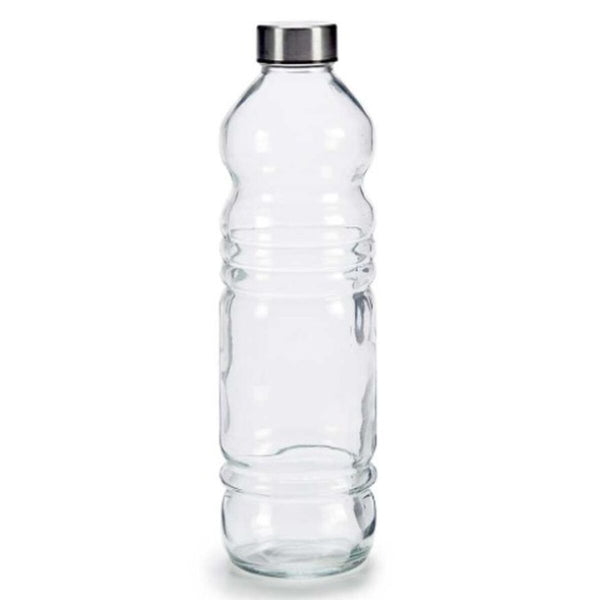 Glas-Flasche Durchsichtig Silberfarben Glas 1,1 L 8 x 31 x 8 cm (18 Stück)