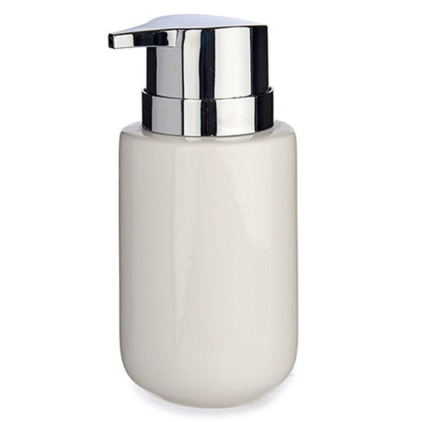 Seifenspender Berilo J1017-A-BLANCO Weiß Silberfarben Metall aus Keramik 300 ml 7 x 14,5 x 8,5 cm (6 Stück)