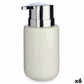 Seifenspender Berilo J1017-A-BLANCO Weiß Silberfarben Metall aus Keramik 300 ml 7 x 14,5 x 8,5 cm (6 Stück)