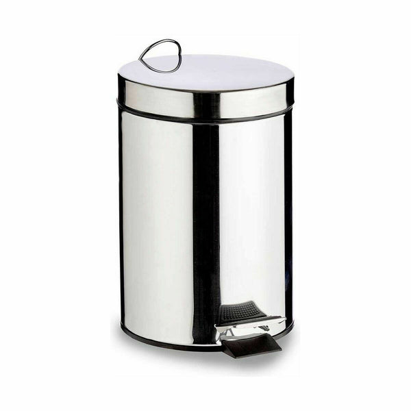 Papierkorb mit Pedal Berilo B0010-7L Silberfarben Edelstahl Kunststoff 7 L (4 Stück)