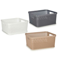 Mehrzweckkorb Kipit 4710 Weiß Beige Grau Kunststoff 2,5 L 24,5 x 10,4 x 18,5 cm (18 Stück)