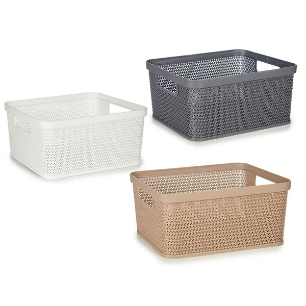 Mehrzweckkorb Kipit 4710 Weiß Beige Grau Kunststoff 2,5 L 24,5 x 10,4 x 18,5 cm (18 Stück)