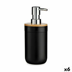 Seifenspender Berilo Schwarz Bambus Polypropylen 350 ml 8 x 17 x 9 cm 9 x 17 x 8 cm (6 Stück)