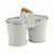 Blumentopf Ibergarden D60088-D D60088-D Weiß Silberfarben Holz Zink Double 20 x 15 x 10,2 cm 20,5 x 15 x 10,2 cm (24 Stück)