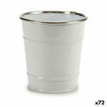 Blumentopf Würfel Weiß Silberfarben Zink 10,5 x 10,5 x 10,5 cm (72 Stück)