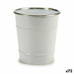 Blumentopf Würfel Weiß Silberfarben Zink 10,5 x 10,5 x 10,5 cm (72 Stück)