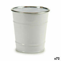 Blumentopf Würfel Weiß Silberfarben Zink 10,5 x 10,5 x 10,5 cm (72 Stück)