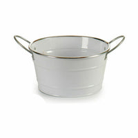 Blumentopf Ibergarden Weiß Silberfarben Zink Würfel 27,5 x 10,5 x 20 cm (24 Stück)