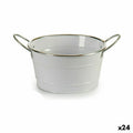 Blumentopf Ibergarden F60326-D Weiß Silberfarben Zink Würfel 27,5 x 10,5 x 20 cm (24 Stück)