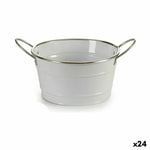 Blumentopf Ibergarden Weiß Silberfarben Zink Würfel 27,5 x 10,5 x 20 cm (24 Stück)