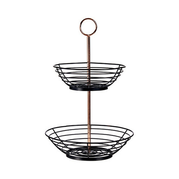 Obstschale Kinvara Schwarz Kupfer Metall Eisen 28,5 x 8,5 x 28,5 cm (8 Stück)