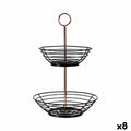Obstschale Kinvara Schwarz Kupfer Metall Eisen 28,5 x 8,5 x 28,5 cm (8 Stück)