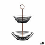 Obstschale Kinvara Schwarz Kupfer Metall Eisen 28,5 x 8,5 x 28,5 cm (8 Stück)