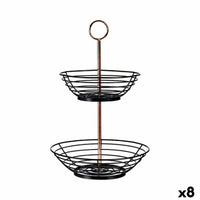 Obstschale Kinvara Schwarz Kupfer Metall Eisen 28,5 x 8,5 x 28,5 cm (8 Stück)