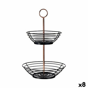 Obstschale Kinvara Schwarz Kupfer Metall Eisen 28,5 x 8,5 x 28,5 cm (8 Stück)